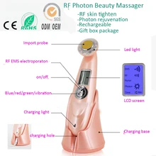 Мини РФ электропорации мезотерапия безоперационный EMS фотон омоложения кожи анти-акне удаления морщин лица Красота массажер