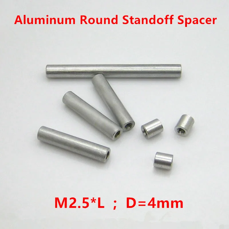

10pcs M2.5 Aluminum Spacers M2.5*6/8/10/12/15/18/20/25/30mm Aluminum Round standoff spacer studs long nut alu spacing screw
