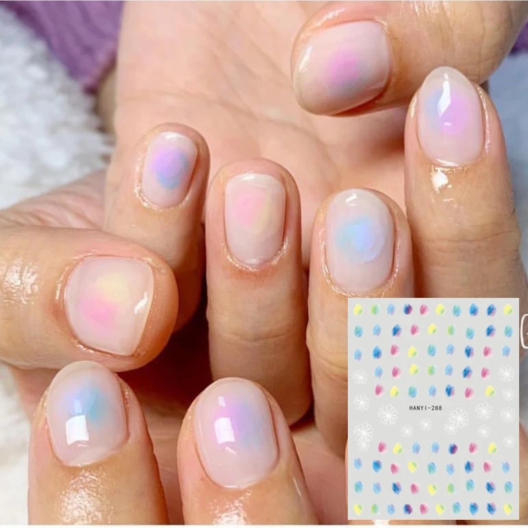 

HANYI series HANYI-288 watercolor 3d nail art stickers decal cheetsan brand template diy nail tool decorations