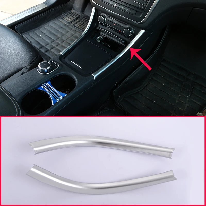 

2pcs For Mercedes Benz A/GLA/CLA Class 200 220 260 W176 A180 Chrome Center Console Panel Trim Sticker Decoration Car Accessory