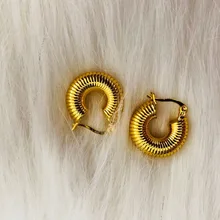 Твердый медный Спайк витой Овальный обод кольцо Модные серьги Kolczyki Kupe Joyas ювелирные изделия Букле ореиль Oorbel Ohrringe