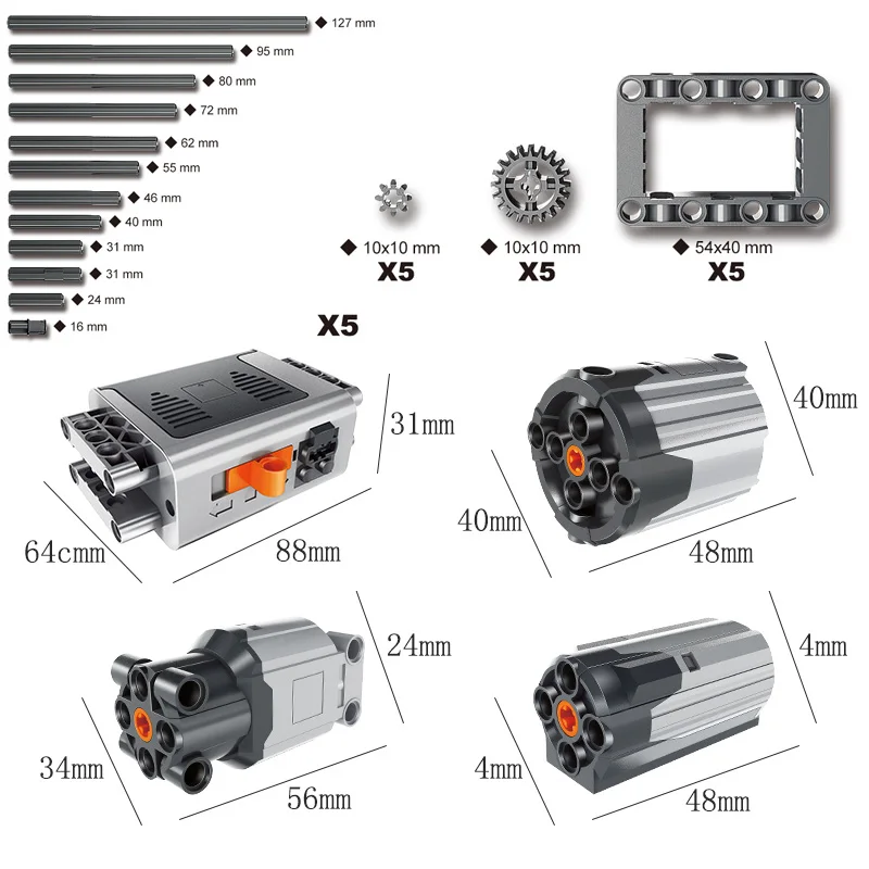 

WanGe technic compatible legoed multi power functions sets tool blocks motor model building kits M XL L connector gear parts lot