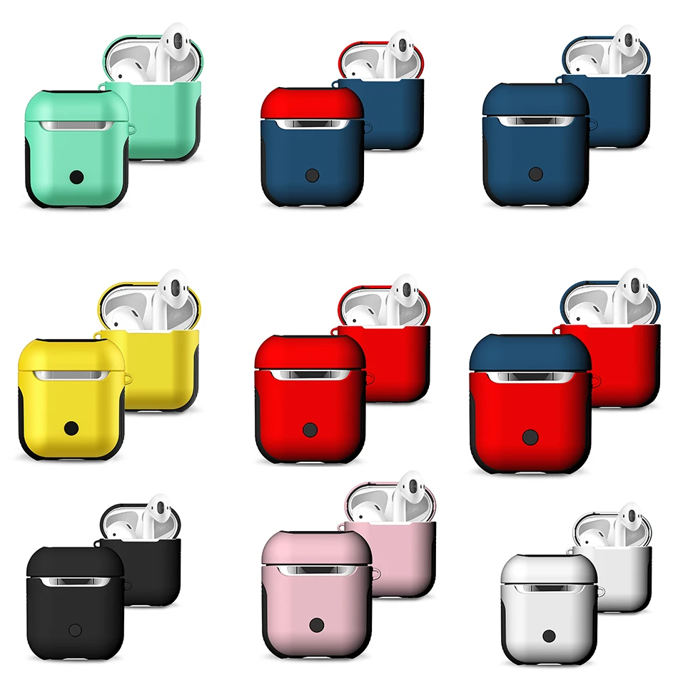 

Luxury Silicone PU Bluetooth Wireless Earphone Case For AirPods Protective Cover Skin Accessories For Apple Airpods Charging Box