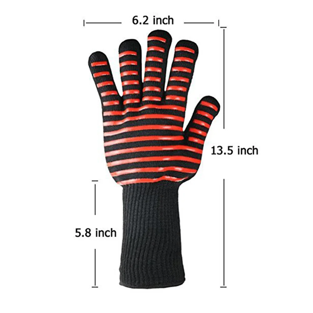 1 Pair BBQ Grilling Cooking Gloves Extreme Heat Resistant Oven Gloves XB 66