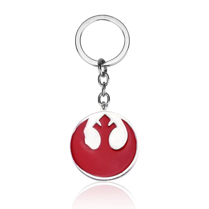 Keychains Star Wars Rebel Logo Glass Pendant Silver Vintage Keyring Party Gift