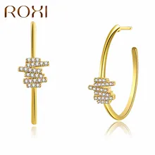 ROXI Модные серьги-гвоздики геометрической формы круглая форма, золотистый цвет кубического циркония Эффектные серьги для женщин вечерние ювелирные изделия oorbelle