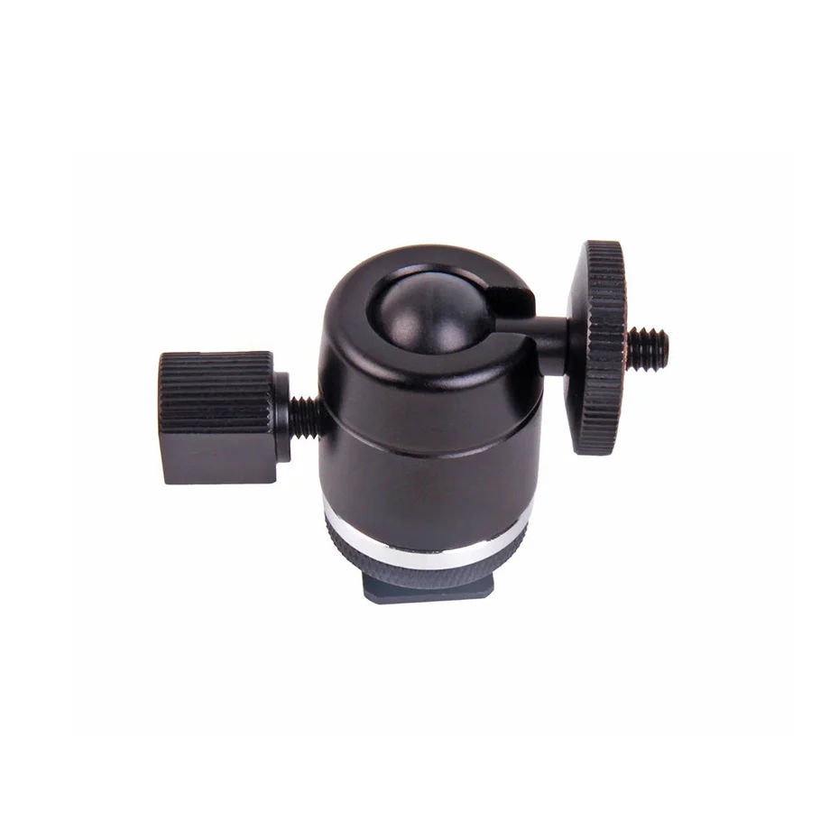 TiYiViRi Aluminum Alloy Camera Mini Tripod ballhead Ball Head Hot shoe to 14 38 Screw mount for Nikon Sony DSLR Camera Tripod  (8)