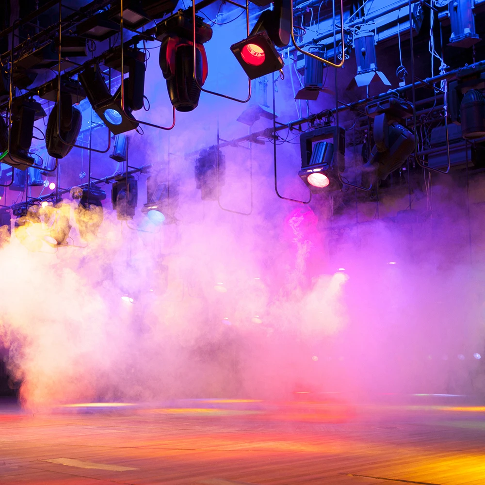 

Promotion LED 400W Wireless Control Smoke Machine Mini RGB Interlaced LED Fog Light Fogger Professional Stage Lighting Effect
