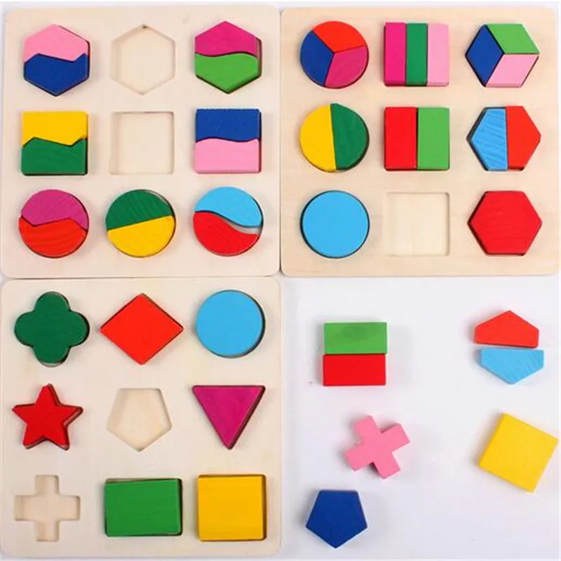 

2016 hot sale baby girl and boy puzzles toys baby wooden learning education toys random colors