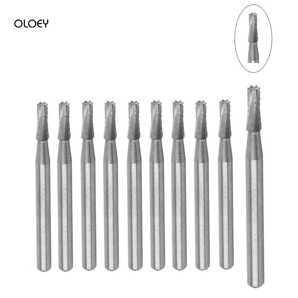 10pcs/pack Tungsten Steel Bur High Speed Friction Grip Carbide Burs