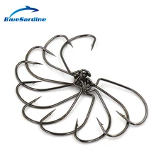 BlueSardine 100 шт. Большие размеры морские рыболовные крючки из углеродистой стали с зазубринами рыболовный крючки Pesca Peche Anzol рыболовные снасти 5/0#-1/0