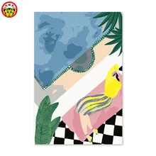 Абстрактная девушка чернила и чернила украшение пакет покупки мода простой цифровой масляной живописи живопись по номерам абстрактный Пикассо