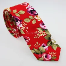 YIBEI Coachella Галстуки красный хлопчатобумажный Галстук Тощий цветочный вырез Узкие галстуки Жених 6 см тонкий галстук для мужчин платье рубашки Свадебные