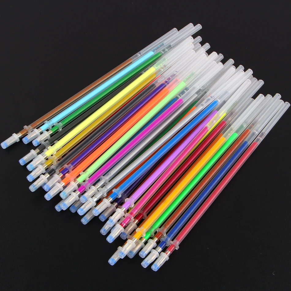 

36 Colors Mixed Gel Ink Pen Refills Rollerball Refill Pastel Neon Glitter Sketch Drawing Markers
