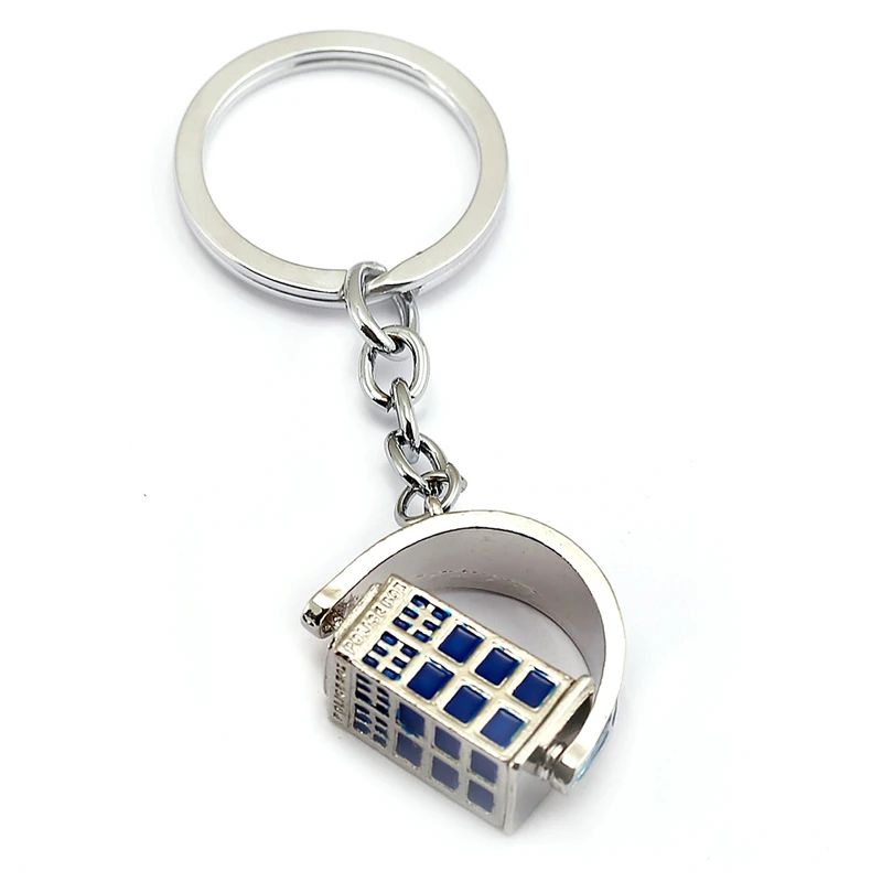 

Doctor Who TARDIS Keychain Metal Rotatable Dr Who Tardis Key Rings Car Key Holder Pendants Bag Accessories Chaveiro Jewelry Gift