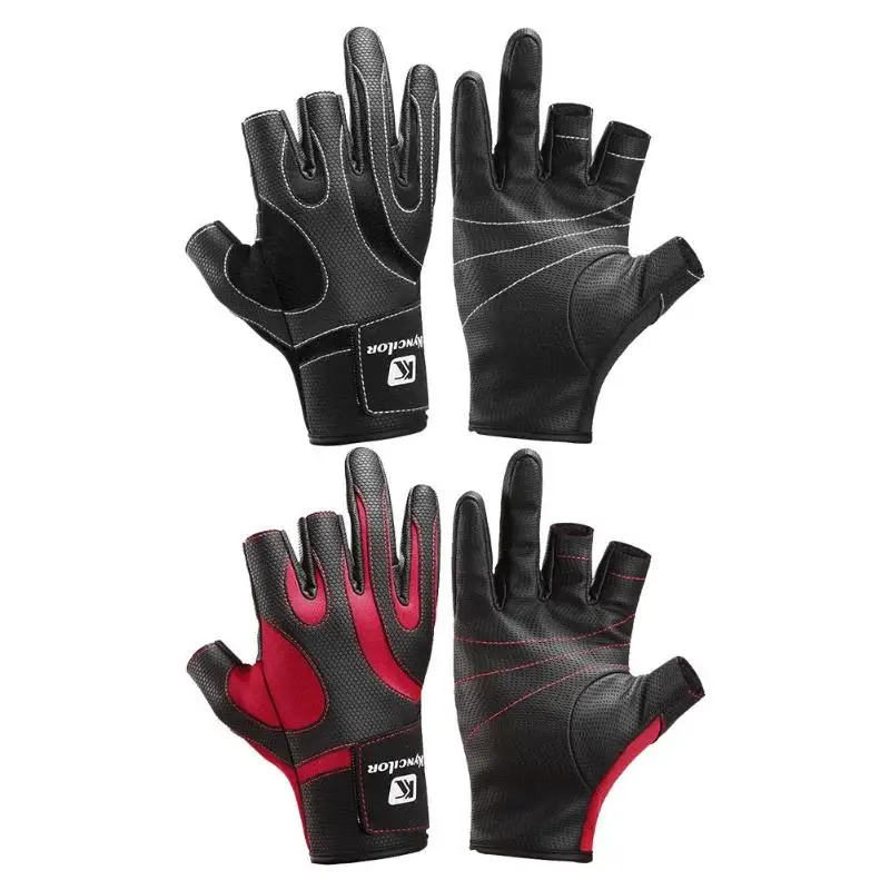 

1Pair Fishing Gloves Outdoor Non-slip Protective 3 Fingers Cut Sports Protection Fish Riding Equipment
