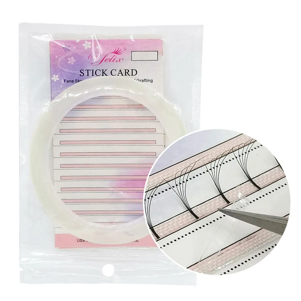 

Yelix Individual Eyelash Extension Storage Card 2mm Sticky Strip Premade Volume Fans False Lashes Makeup Tools