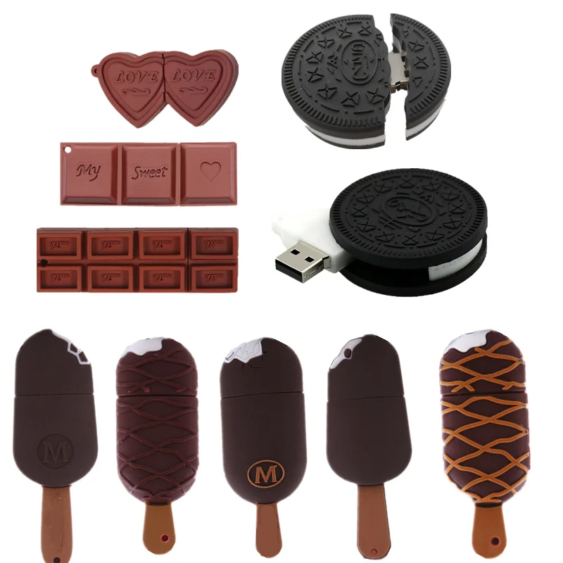 Usb Flash Drive Cartoon Oreo Biscuits Model Pen Drive Ice Cream Chocolate 2.0 Usb Stick Pendrive 8g 16gb 32gb Flash Memory Stick 1