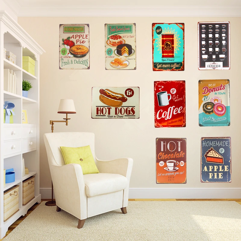 

Coffee House Enjoy Your Time Free Wifi Metal Tin Sign Wall Plaque Vintage Home Decor For Cafe Bar Pub Art Wall Poster 20x30cm