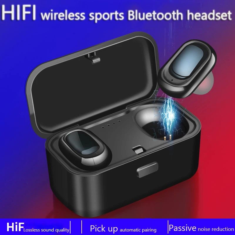 Bluetooth Earphones 5.0 TWS Mini Wireless Headset Stereo Deep Bass Earphone with Mic Charging Box for IPhone Android XIAOMI Bluetooth Earphones 5.0 TWS Mini Wireless Headset Stereo Deep Bass Earphone with Mic Charging Box for IPhone Android XIAOMI