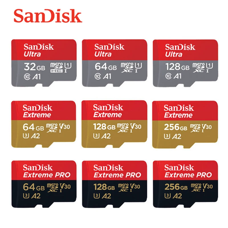 SanDisk Micro SD карта 16 ГБ 32 г microSDHC 64 г 128 г 256 г MicroSDXC UHS-I класс 10 карта памяти Tran Flash tf-карты