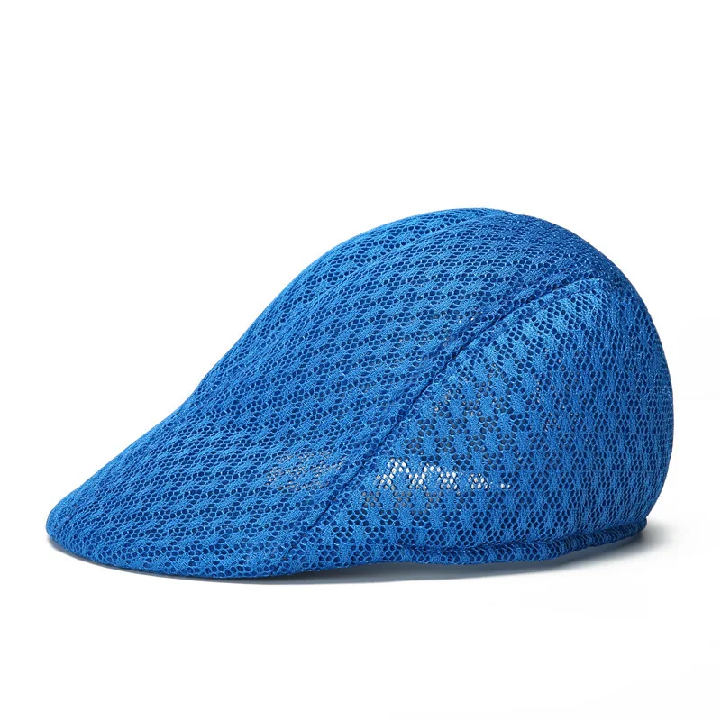 

Spring Summer British Style Classic Man Mesh Berets Caps Casual Solid Color Peaked Caps Berets Hats Breathable Casquette Cap