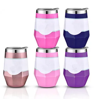 

Quevina50pcs 12oz Egg Cups Wine Tumbler Wine Glass Double Wall Stainless Steel Beer Insulated mug drinking coffee Wine Red Cups