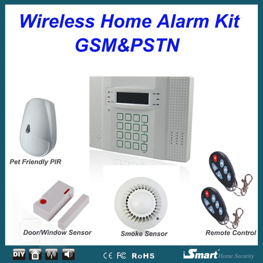 High Quality 32 Wireless and 8 Wired Zones GSM PSTN Intruder Alarme