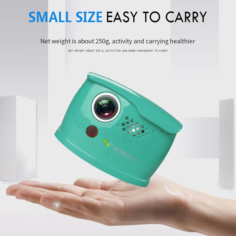 WOWOTO Mini blue Projector Manual focus 854*480 Resolution Wi-Fi Bluetooth LED Portable HD Beamer for Home entertainment Q1 WOWOTO Mini blue Projector Manual focus 854*480 Resolution Wi-Fi Bluetooth LED Portable HD Beamer for Home entertainment Q1