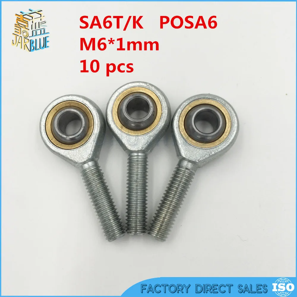 10pcs Rod End Joint Bearing Metric Thread M6x1.0mm Female Right Hand Thread 6mm