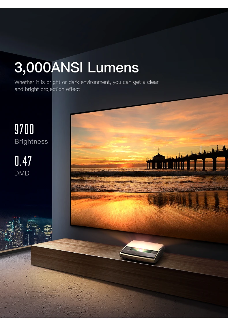 JmGO S3 3000 ANSI Lumens 4K Home Cinema 