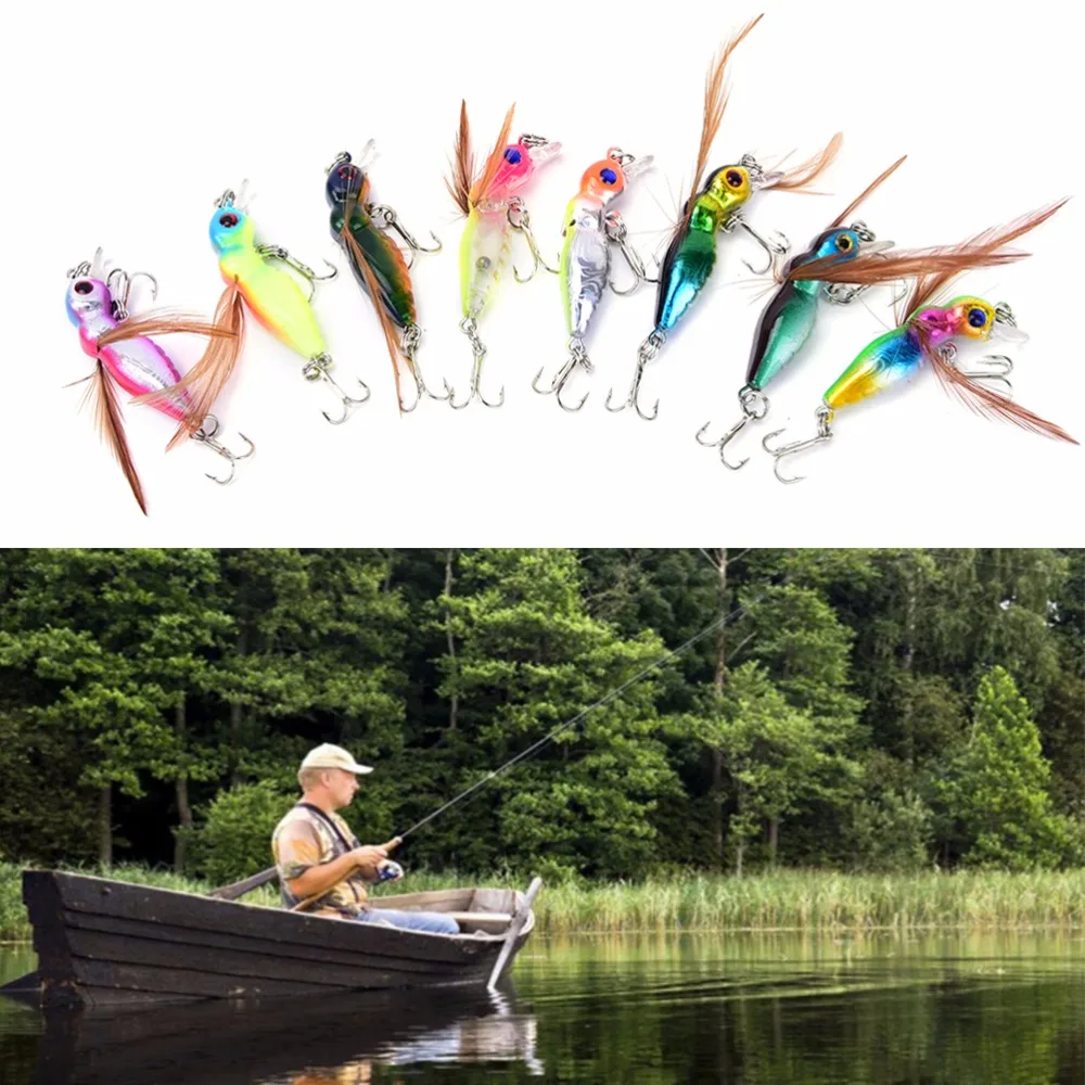 Insects Style Salmon Flies Trout Single Dry Fly Fishing Lure Fly fishing Hooks 8 Pcs/Set