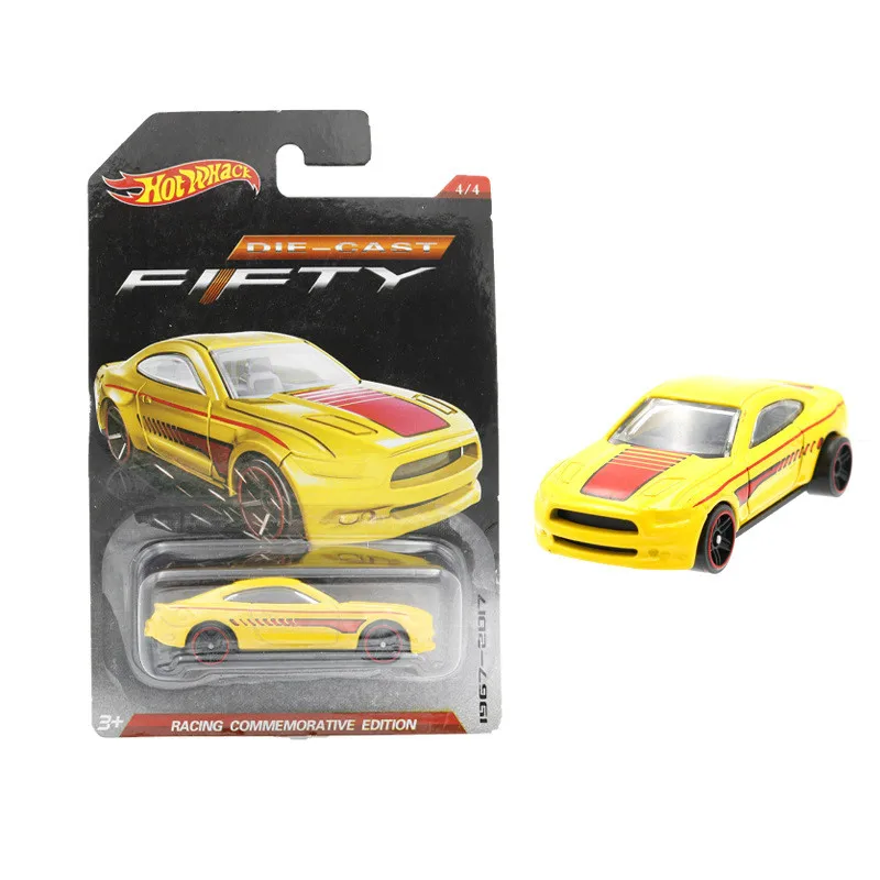 Hot Wheels 1: 64 сплав рулевой гоночный автомобиль, горячая четырехколесная тележка, мультяшная Игрушечная модель автомобиля, ретро автомобиль фитинг