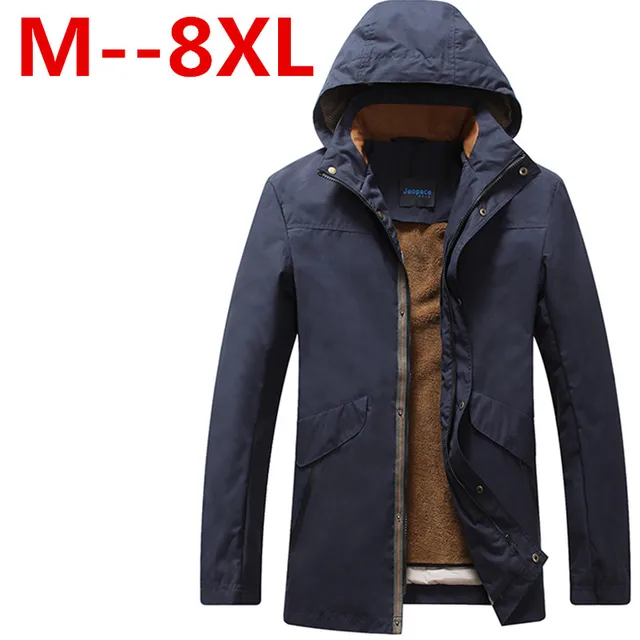 Cheap 9XL 8XL 6XL Casual Winter Jacket Men Cotton-Padded Jacket Brand Thickening Fashion Warm Down Coat Thick Hooded Windproof Parkas