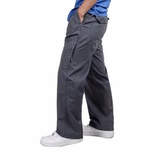 Большие размеры 4XL 5XL 6XL Весна Лето Брюки карго с боковой молнией карман мужские повседневные брюки прямые Свободные мешковатые мягкие джоггеры