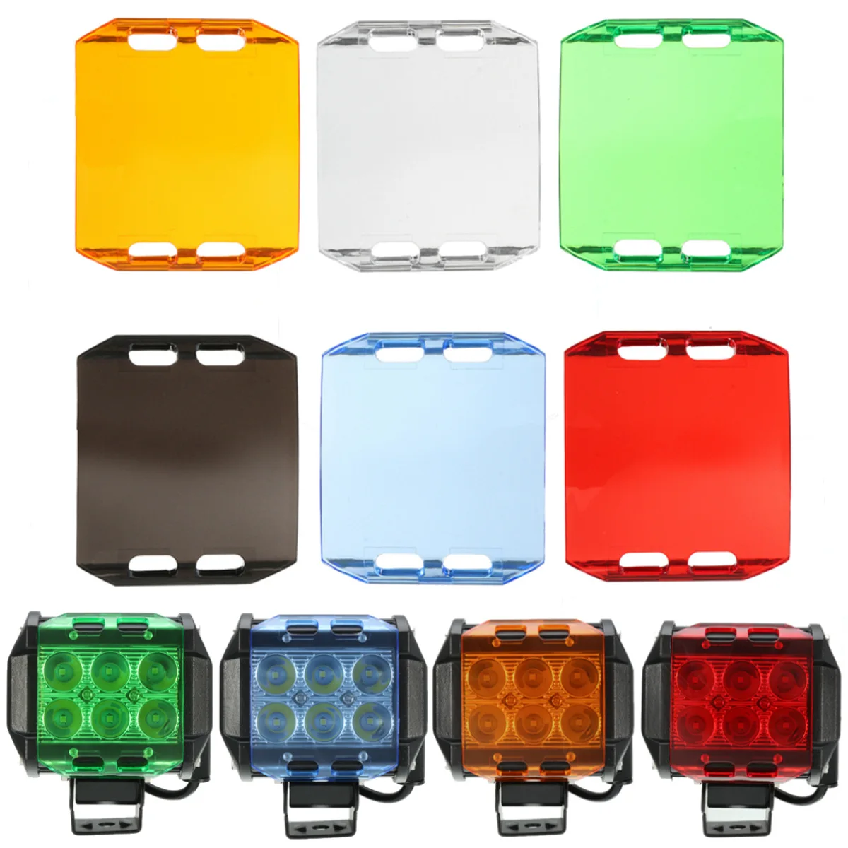 

3 Inch Green cube pod led work light 18w 16w Lens Cover Shell Hood Plastic Dust Proof