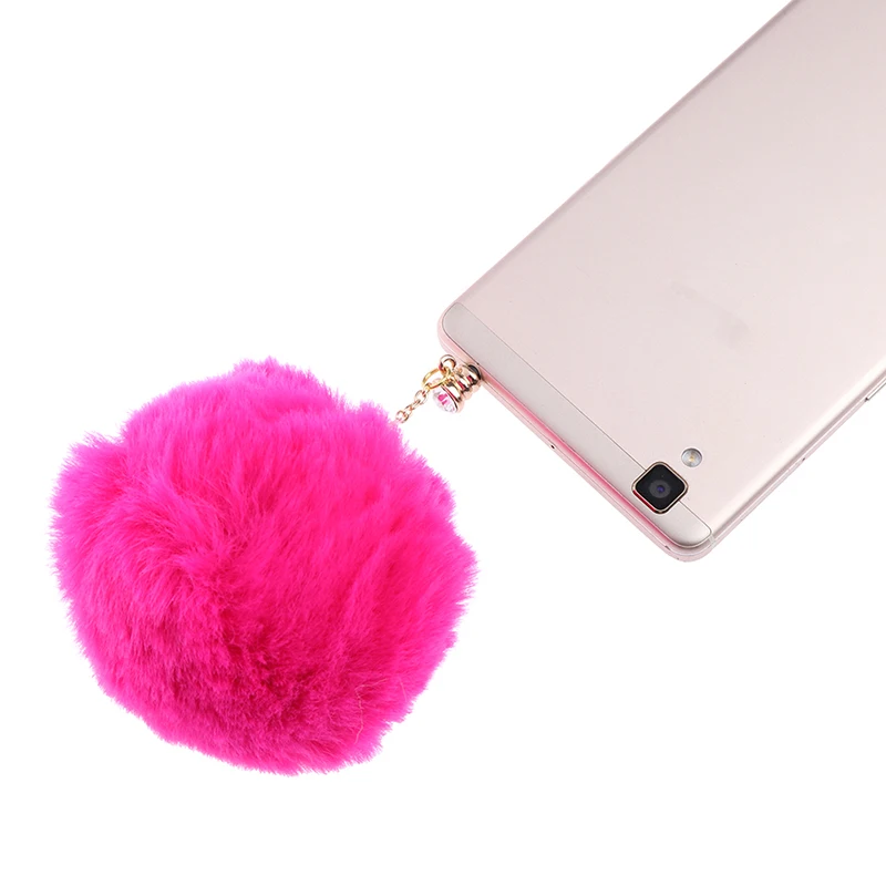1pc Earphone Jack Plug Crystal Ball Rabbit Fur Dust Plug Mobile Phone 3.5mm Earphones Hole Cell Accessories 11 Colors 1pc Earphone Jack Plug Crystal Ball Rabbit Fur Dust Plug Mobile Phone 3.5mm Earphones Hole Cell Accessories 11 Colors