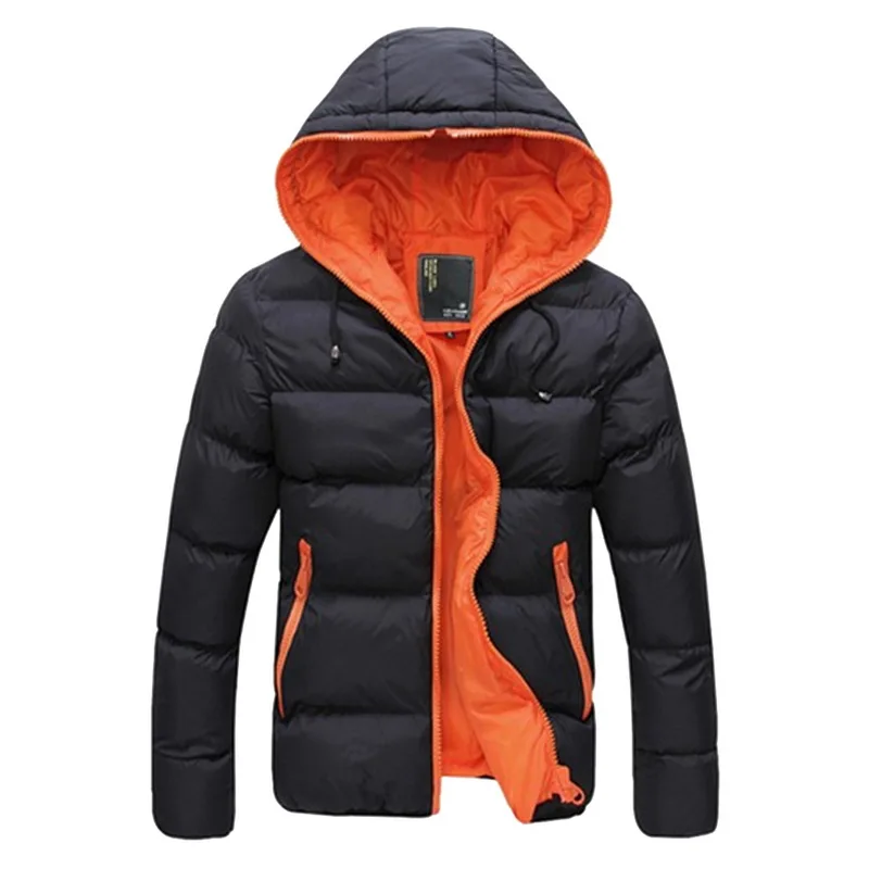 Vertvie зима Для мужчин куртка для бега брендовые теплые ботинки на молнии Для мужчин s куртки и пальто для девочек парки из толстой ткани Для мужчин верхняя одежда 4XL куртка мужской Clothing1 - Цвет: Black Orange