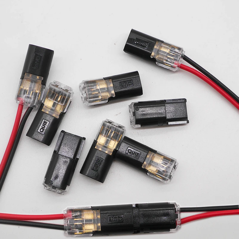

Free Shipping 4-100 Pcs 2 Pin Way Spring Scotch Lock Connector 24-18AWG Wire for LED Strip Quick Splice Connector Cable Crimp