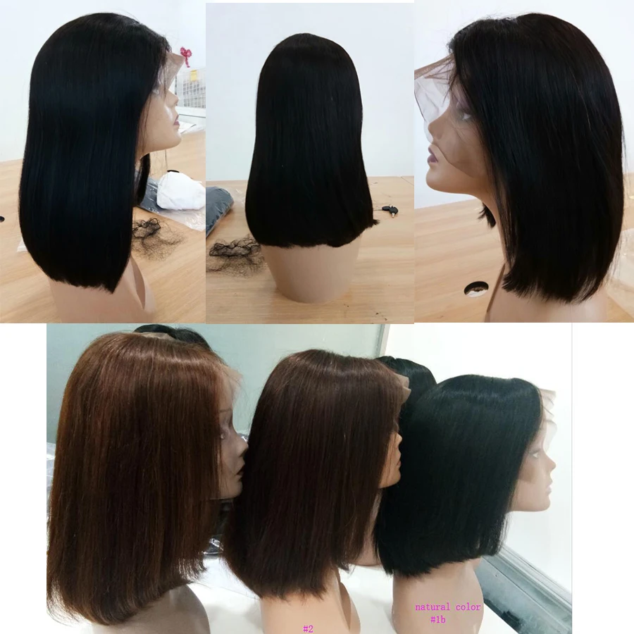 12*6 "кружева перуанские прямые волосы короткие парики для черных женщин сплетни короткие человеческие волосы парики Remy боб парик фронта