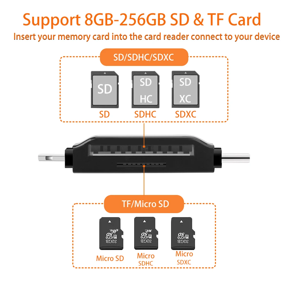 Micro SD TF Card Reader Flash Memory card adapter for Apple iPhone iPad Android Phone MacBook 4