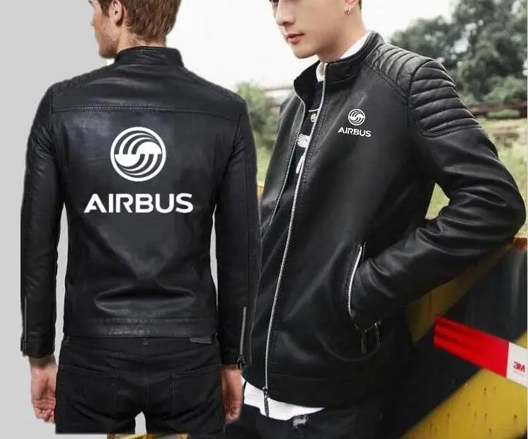 

Men's airbus leather hooded jacket punk high-end aircraft zipper hooded motorcycle leather Slim motorcycle leather jacket