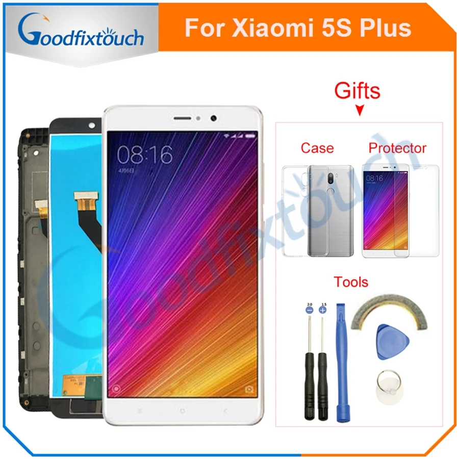 Для Xiaomi Mi 5S Plus ЖК-экран сенсорный дигитайзер с рамкой в сборе Замена для Mi5S 5s