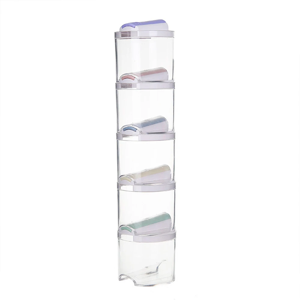 Kithcne Organizer Transparent Seasoning Cans Kitchen Cylindra Spice Rack Condiment Bottles Pepper Shakers Box6