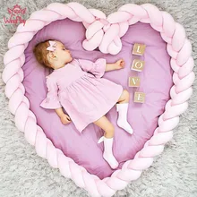 1 M/2 M/3 M Lengte Cute Soft Baby Bed Bumper 4 Braids Baby Bed Bumper Solid Cotton Baby Bed Bumper Knot Baby Room Decor