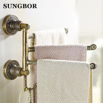

Antique carved Rotation Towel Rack 2-5 Layer Activities Towel Bar Towel Rack Bathroom Accessories Folding Towel Bar SL-5901F