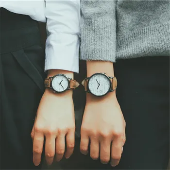 

Hot Fashion Creative Watches Women Men Unique Dial Geometric Patterns Quartz Leather Watch lovers' Wristwatches relogio