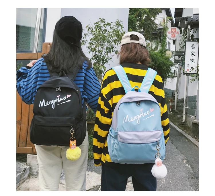 Menghuo Women Waterproof Nylon Backpack Female Rucksack School Backpack for Girls Fashion Travel Bag Bolsas Mochilas Sac A Dos--_25