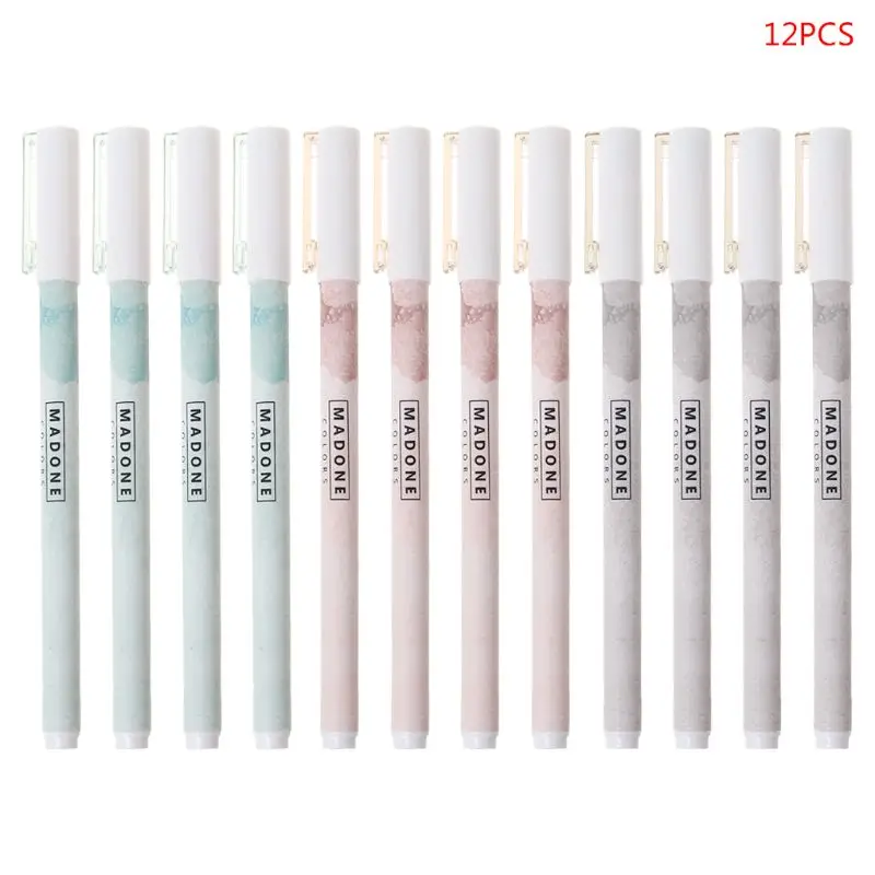

12pcs/set Cute Gel Pens Colored Ink Pen Fresh Kawaii Ballpoint School Stationery Office Supply 0.5mm