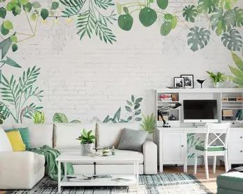 

Custom wallpaper HD simple modern fresh plant background wall decoration waterproof material
